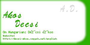 akos decsi business card